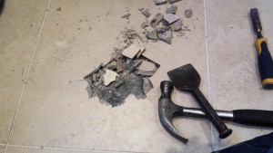 Repair bathroom floor